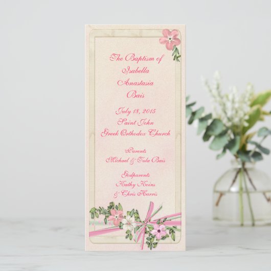 Taufprogramm für Blumen 1/5 Programm (Stehend Vorderseite)