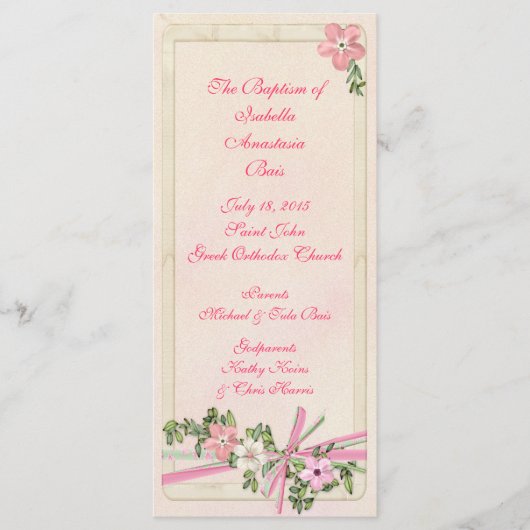 Taufprogramm für Blumen 1/5 Programm (Vorderseite)