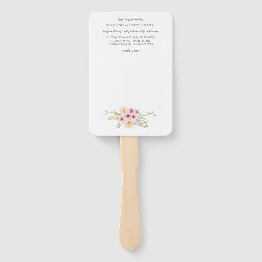 Taufprogramm-Lüfter - mit Vorlagenfeldern Fächer (Rückseite)