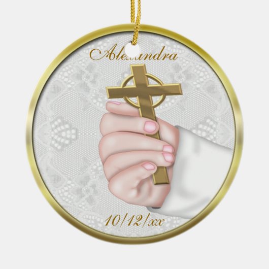 Taufquerverzierung Keramik Ornament (Vorne)