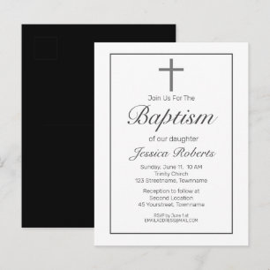 Taufritus Minimalistisch Modern Einfach Elegant Postkarte