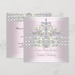 Taufrosa Tiara Silber Weiße Perle Diamant Einladung