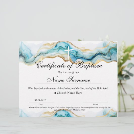 Taufschein, Baby Dedication (Stehend Vorderseite)