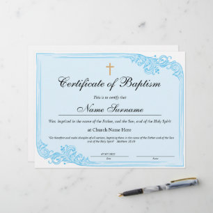 Taufschein, Baby Dedication