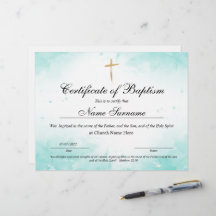 Taufschein, Baby Dedication