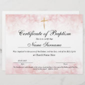 Taufschein, Baby Dedication (Vorne/Hinten)