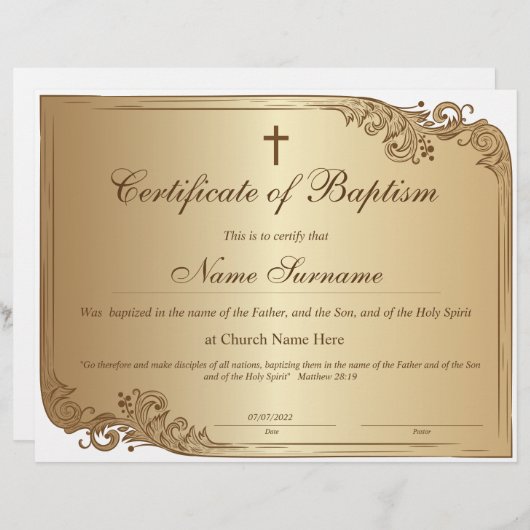 Taufschein, Baby Dedication (Vorne/Hinten)