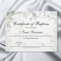 Taufschein, Baby Dedication