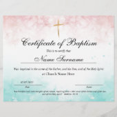 Taufschein, Baby Dedication (Vorderseite)