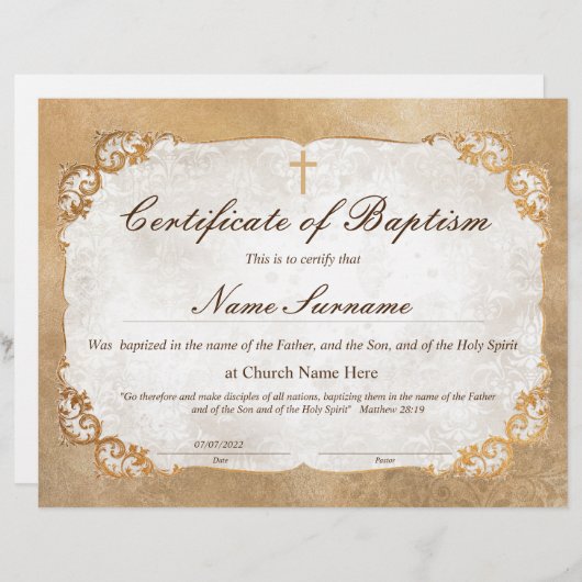 Taufschein, Baby Dedication (Vorne/Hinten)