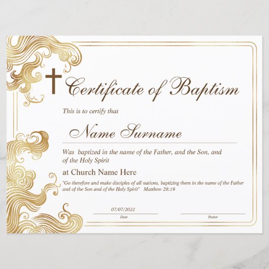 Taufschein, Baby Dedication (Vorderseite)