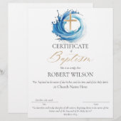 Taufschein, Wasserheißung (Vorne/Hinten)