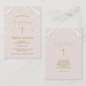 Taufschuhe in Rosa und Gold Visitenkarte (Vorne/Hinten)