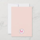 Taufscrolls in Rosa und Gold Einladung (Rückseite)