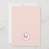 Taufscrolls in Rosa und Gold Einladung (Rückseite)