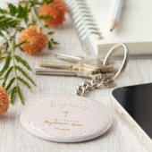 Taufscrolls in Rosa und Gold Schlüsselanhänger (Seite)