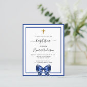 Taufsjunge Königsblauer weißer Bogen Einladung (Stehend Vorderseite)
