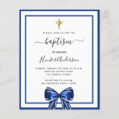 Taufsjunge Königsblauer weißer Bogen Einladung (Vorderseite)