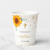 Taufsonnenblumen Eukalyptus Pappbecher (Rückseite)