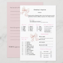 Taufspiel mit Vorhersagen und Ratschlägen mit rosa