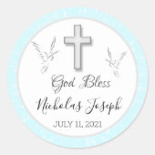 Taufsticker Runder Aufkleber (Vorderseite)