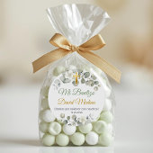 Taufsticker Spanisch Bautismo Niedlich grüne Blätt Runder Aufkleber