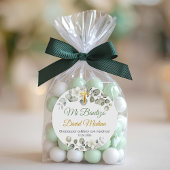 Taufsticker Spanisch Bautismo Niedlich grüne Blätt Runder Aufkleber