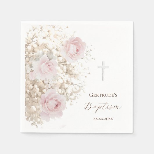 Taufstrauß zart serviette (Vorderseite)