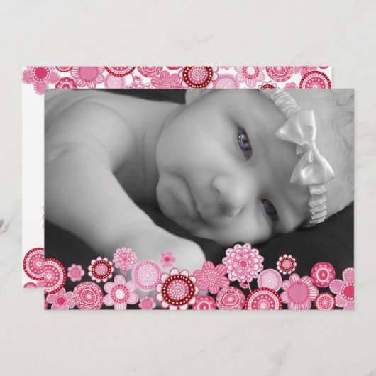 Tauftaufe-Mädchen-Foto-Einladungs-Karte Einladung (Vorne/Hinten)