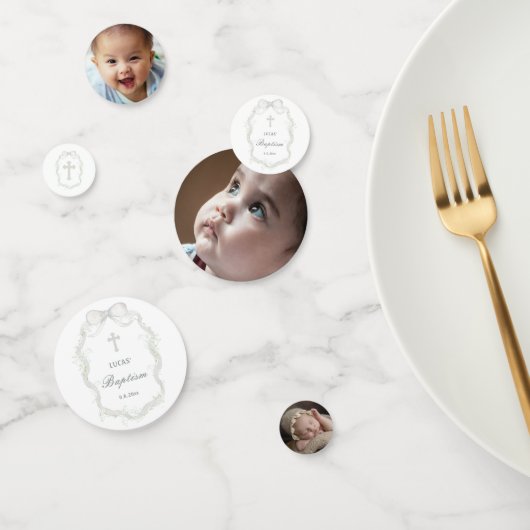 Tauftisch für weißes Gipskraut Konfetti (Gruppe)