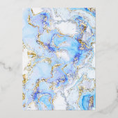 Taufwasser-Marmordesign Folieneinladung (Rückseite)