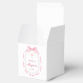 Taufwürfel aus rosa Bow Geschenkschachtel (Geöffnet)