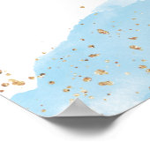 Taufzeichen für Goldjungen mit Aquarellfarbe Poster (Ecke)