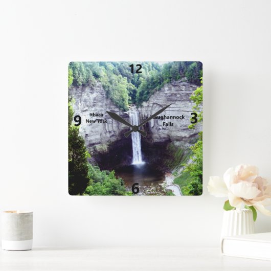 TAUGHANNOCK FALLT ITHACA-Uhr Quadratische Wanduhr (Zuhause)