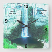 TAUGHANNOCK FALLT ITHACA-Uhr Quadratische Wanduhr (Vorderseite)