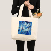 Taumeltauben in Cerulean Blue Jumbo Stoffbeutel (Vorderseite (Produkt))