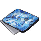 Taumeltauben in Cerulean Blue Laptopschutzhülle (Vorne Knopf)