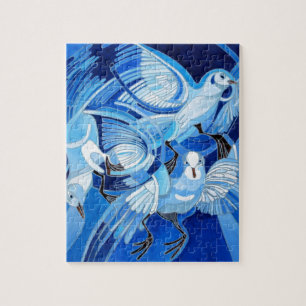 Taumeltauben in Cerulean Blue Puzzle