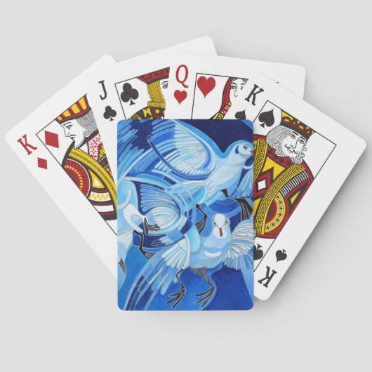Taumeltauben in Cerulean Blue Spielkarten (Rückseite)