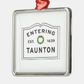 Taunton, MA Holiday Wreath Keramik Ornament (Links)