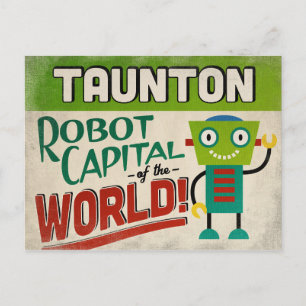 Taunton Massachusetts Robot - Funny Vintag Postkarte