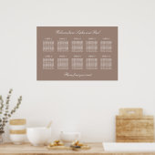 Taupe 10 Table Wedding Seating Chart Poster (Küche)