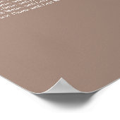 Taupe 12 Table Wedding Seating Chart Poster (Ecke)