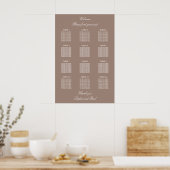 Taupe 12 Table Wedding Seating Chart Poster (Küche)