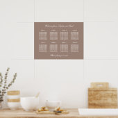 Taupe 8 Table Wedding Chart Poster (Küche)
