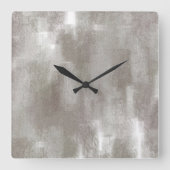 Taupe Abstrakt Wall Clock Quadratische Wanduhr (Vorderseite)