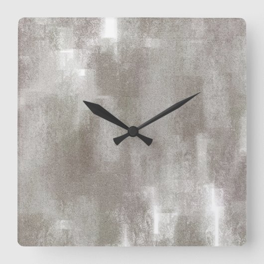Taupe Abstrakt Wall Clock Quadratische Wanduhr (Vorderseite)
