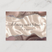 Taupe Agate Ivory Silk Luxury Visitenkarte (Vorderseite)