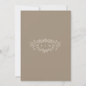 Taupe and Beige Floral Line Art  Save The Date (Rückseite)