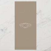 Taupe and Beige Floral Line Art Wedding Flat  Menükarte (Rückseite)
